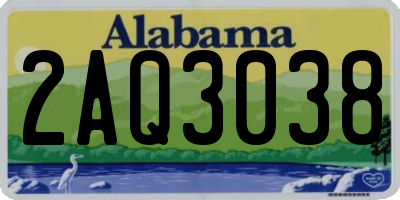 AL license plate 2AQ3038