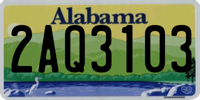 AL license plate 2AQ3103