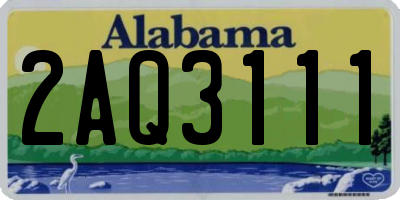 AL license plate 2AQ3111