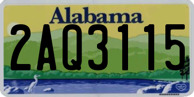 AL license plate 2AQ3115