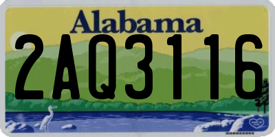 AL license plate 2AQ3116