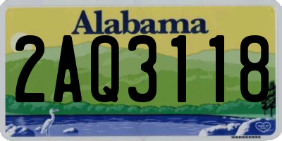 AL license plate 2AQ3118