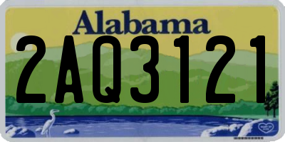 AL license plate 2AQ3121