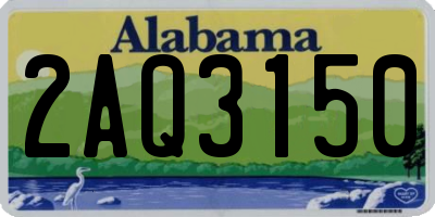 AL license plate 2AQ3150
