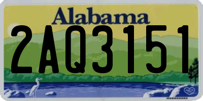 AL license plate 2AQ3151
