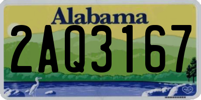 AL license plate 2AQ3167