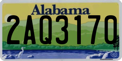 AL license plate 2AQ3170