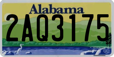 AL license plate 2AQ3175