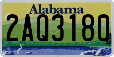 AL license plate 2AQ3180