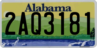 AL license plate 2AQ3181