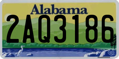 AL license plate 2AQ3186