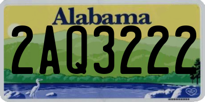 AL license plate 2AQ3222