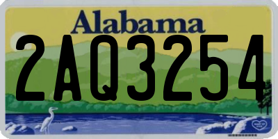 AL license plate 2AQ3254