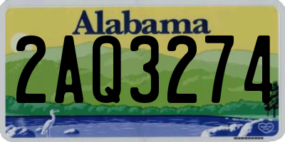 AL license plate 2AQ3274