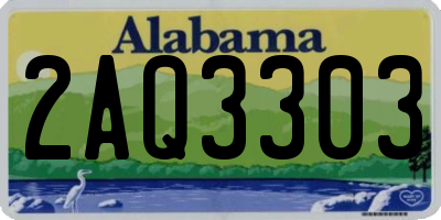 AL license plate 2AQ3303