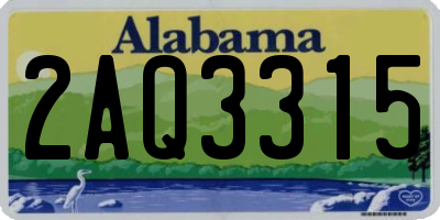 AL license plate 2AQ3315