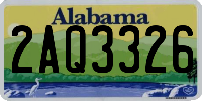 AL license plate 2AQ3326
