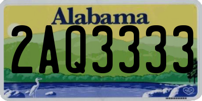 AL license plate 2AQ3333