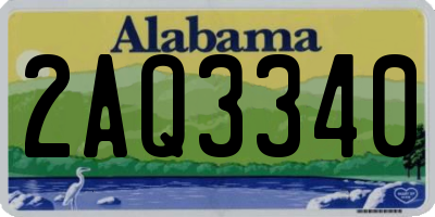 AL license plate 2AQ3340