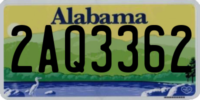 AL license plate 2AQ3362