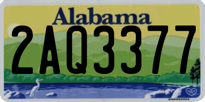 AL license plate 2AQ3377