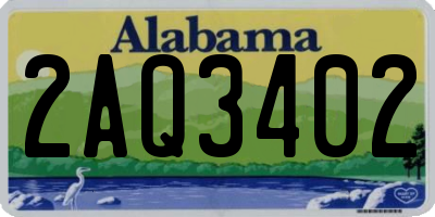 AL license plate 2AQ3402