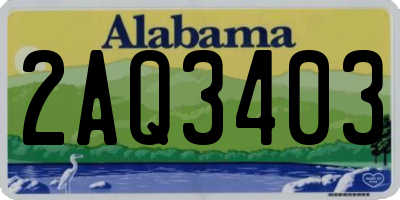 AL license plate 2AQ3403