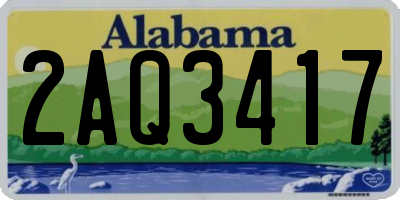 AL license plate 2AQ3417