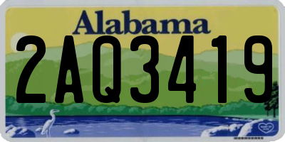 AL license plate 2AQ3419