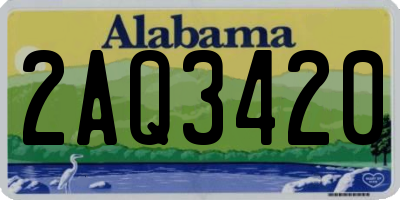 AL license plate 2AQ3420