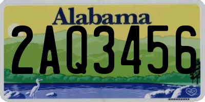 AL license plate 2AQ3456
