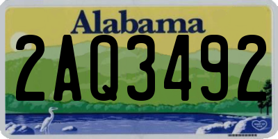 AL license plate 2AQ3492
