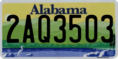 AL license plate 2AQ3503