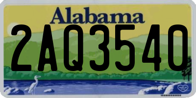 AL license plate 2AQ3540
