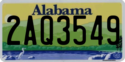 AL license plate 2AQ3549