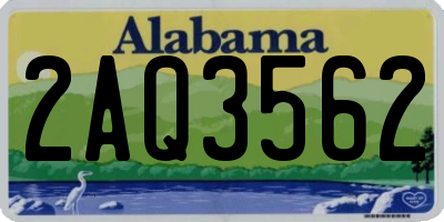 AL license plate 2AQ3562