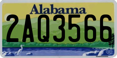 AL license plate 2AQ3566