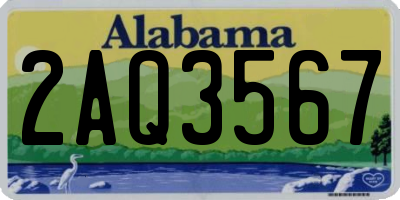 AL license plate 2AQ3567