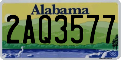 AL license plate 2AQ3577