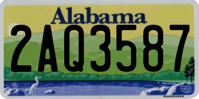AL license plate 2AQ3587