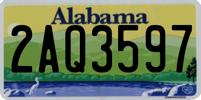 AL license plate 2AQ3597