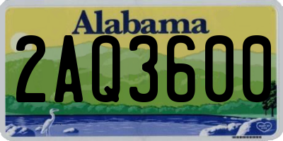 AL license plate 2AQ3600