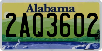 AL license plate 2AQ3602