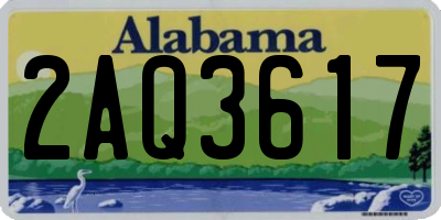 AL license plate 2AQ3617