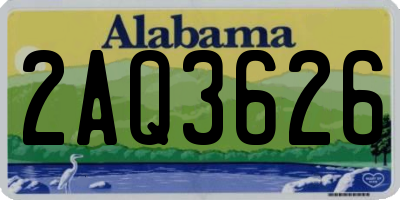 AL license plate 2AQ3626