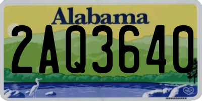 AL license plate 2AQ3640