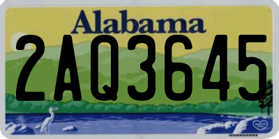 AL license plate 2AQ3645
