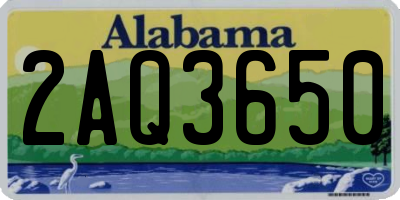 AL license plate 2AQ3650