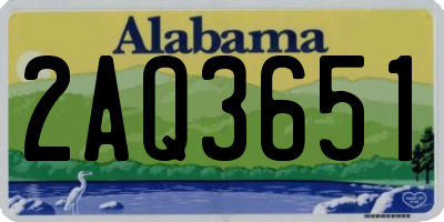 AL license plate 2AQ3651