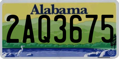 AL license plate 2AQ3675